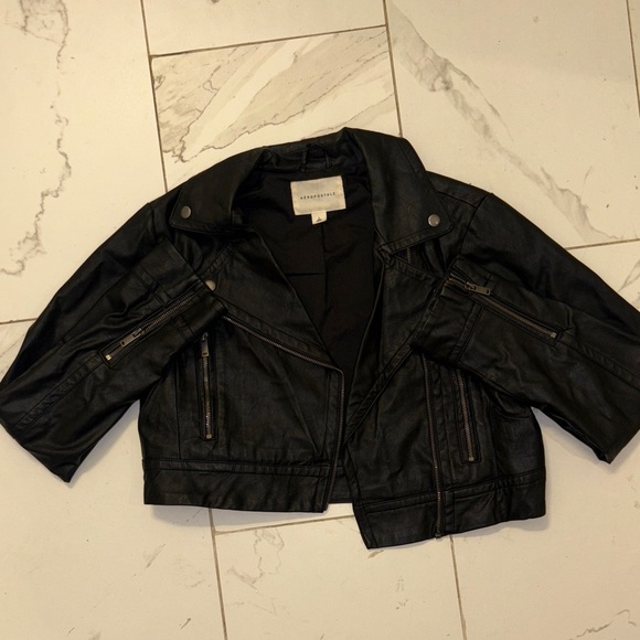 Aeropostale Jackets & Blazers - Aeropostale Black Leather Jacket Large
